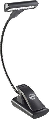K&M König & Meyer 12241.000.55 Music Stand Light LED FlexLight | Adjustable Lamp | Clip to Stand/Table/Trays/Books | Portable Lamp | Carry Case/Batteries Incl. | German Made | Black in Saudi Arabia