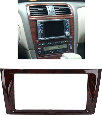 Central Console Frame, 2?Din Radio Fascia Car Stereo Navigation Refitted Dash Panel Kit Frame Mahogany Fit for Avalon 2000?2004 in Saudi Arabia