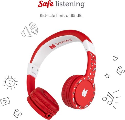 Tonies Foldable Wired Headphones for Kids - Comfortably Designed to fit On-Ear - Works with Toniebox 1 and All 3.5mm Devices - Pink in Saudi Arabia