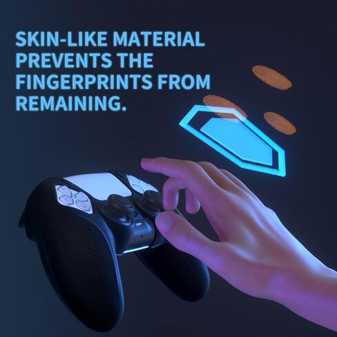 PlayVital Ninja Edition Anti-Slip Silicone Cover Skin for ps5 Wireless Controller, Ergonomic Protector Soft Rubber Case for ps5 Controller Fits with Charging Station with Thumb Grip Caps - Black in Saudi Arabia