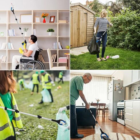 أداة Grabber Reacher مكونة من قطعتين مقاس 32+43 بوصة، أدوات مساعدة طويلة للغاية، مخلب قمامة مفيد قابل للطي وخفيف الوزن لكبار السن، أداة مساعدة للوصول لالتقاط القمامة، منتقي القمامة، أدوات تمديد الذراع in Kuwait