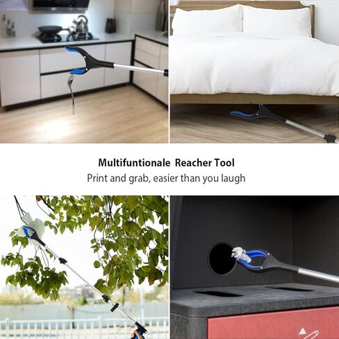 أداة Grabber Reacher مكونة من قطعتين مقاس 32+43 بوصة، أدوات مساعدة طويلة للغاية، مخلب قمامة مفيد قابل للطي وخفيف الوزن لكبار السن، أداة مساعدة للوصول لالتقاط القمامة، منتقي القمامة، أدوات تمديد الذراع in Kuwait