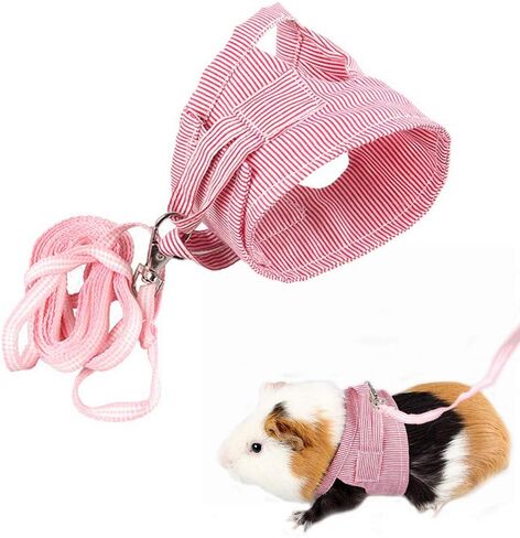Small Pet Guinea Pig Rabbit Harness and Leash Pink Stripe Chest Strap Vest for Animals Guinea Pig Chinchilla Rabbit Rat Squirrel Hedgehog Ferret Outdoor Walking Clothes Accessory in Saudi Arabia