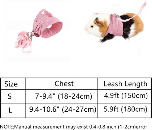 Small Pet Guinea Pig Rabbit Harness and Leash Pink Stripe Chest Strap Vest for Animals Guinea Pig Chinchilla Rabbit Rat Squirrel Hedgehog Ferret Outdoor Walking Clothes Accessory in Saudi Arabia