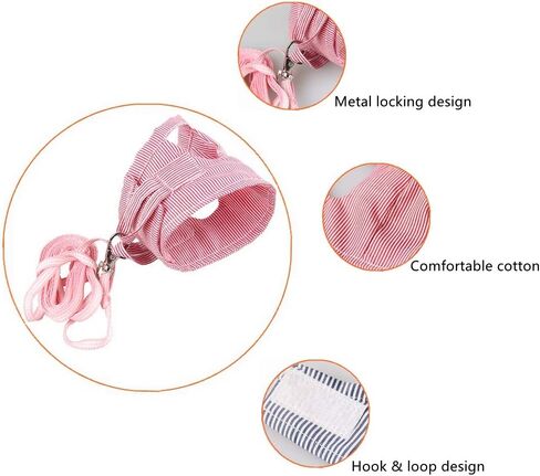 Small Pet Guinea Pig Rabbit Harness and Leash Pink Stripe Chest Strap Vest for Animals Guinea Pig Chinchilla Rabbit Rat Squirrel Hedgehog Ferret Outdoor Walking Clothes Accessory in Saudi Arabia