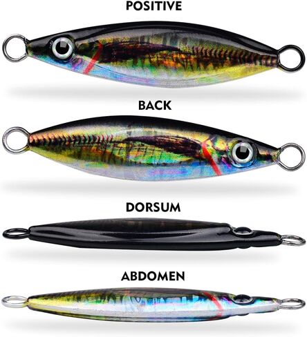 Saltwater Fishing Jigs - Vertical Jigging Jig Spoon Hard Bass Fishing Lures - Blade Baits Speed Slow Pitch Jigging Lures with Assist Hook Paillette Artificial Fishing Lure 5pcs/lot in Saudi Arabia