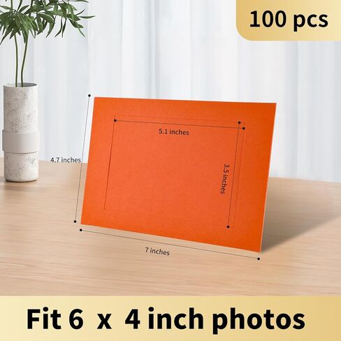 Aduewik 100 Pcs Colorful Paper Picture Frames bulk with Easel 4 x 6 Inch Cardboard Photo Frame Standing Kids Art Frame Rainbow Photo Frame Cards, Classroom Wedding Crafts, 10 Colors in Kuwait