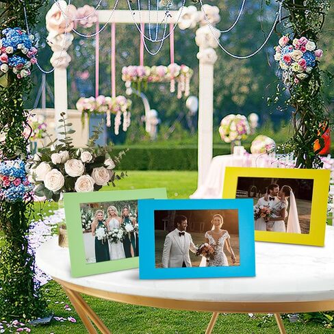 Aduewik 100 Pcs Colorful Paper Picture Frames bulk with Easel 4 x 6 Inch Cardboard Photo Frame Standing Kids Art Frame Rainbow Photo Frame Cards, Classroom Wedding Crafts, 10 Colors in Kuwait