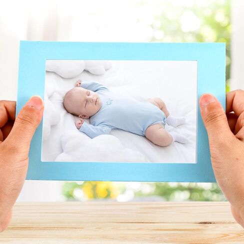 Aduewik 100 Pcs Colorful Paper Picture Frames bulk with Easel 4 x 6 Inch Cardboard Photo Frame Standing Kids Art Frame Rainbow Photo Frame Cards, Classroom Wedding Crafts, 10 Colors in Kuwait