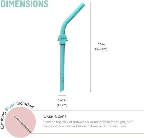 melii Reusable Silicone Animal Straws for Toddlers & Kids with Cleaning Brush – BPA Free, Dishwasher & Microwave Safe (6 Straws) in Saudi Arabia