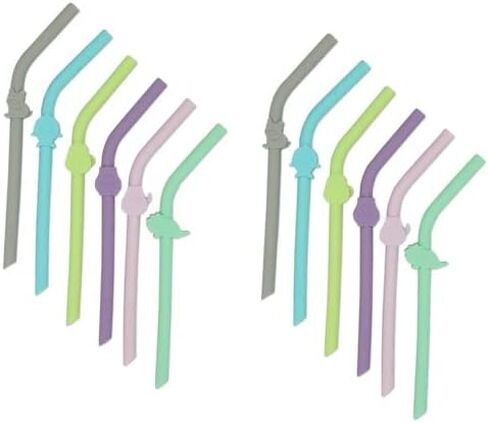 melii Reusable Silicone Animal Straws for Toddlers & Kids with Cleaning Brush – BPA Free, Dishwasher & Microwave Safe (6 Straws) in Saudi Arabia