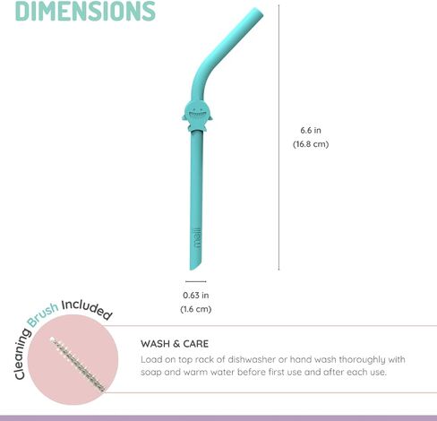 melii Reusable Silicone Animal Straws for Toddlers & Kids with Cleaning Brush – BPA Free, Dishwasher & Microwave Safe (6 Straws) in Saudi Arabia