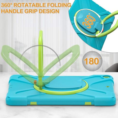 BRAECN iPad 9/8/7 Case,Shockproof Protective Boys Girls Silicone Case with Screen Protector Pencil Holder Pencil Cap Holder Shoulder Strap Handle Grip Stand for iPad 10.2 Inch 9th/8th/7th Gen-Sky Blue in Saudi Arabia