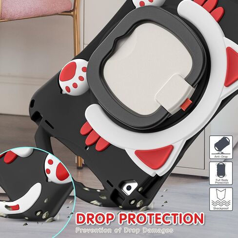 BRAECN iPad 9/8/7 Case,Shockproof Protective Boys Girls Silicone Case with Screen Protector Pencil Holder Pencil Cap Holder Shoulder Strap Handle Grip Stand for iPad 10.2 Inch 9th/8th/7th Gen-Sky Blue in Saudi Arabia