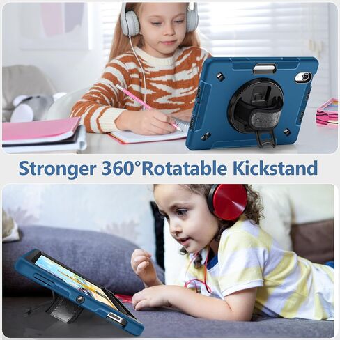 Miesherk Case for iPad Mini 6 Case 8.3 Inch 2021, Military Grade Heavy Duty Shockproof Case with Stand - Hand/Shoulder Strap - Pencil Holder for iPad Mini 6th Generation A2567 A2568 A2569 Blue in Saudi Arabia