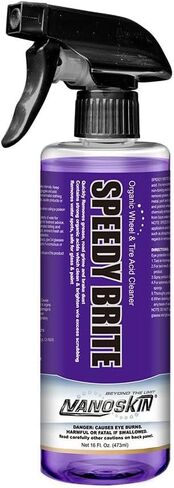 Nanoskin SPEEDY BRITE Pro Grade Wheel & Tire Acid Cleaner, 32 Oz. (2x16Oz) - Chrome & Coated Wheel Safe, Cleaning with Organic Acid | Removes Brake Dust & Road Grime for Auto Detailing, Body Shop Safe in Saudi Arabia