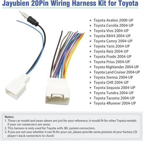 Radio Wiring Harness Female 10&6Pin Connector for Toyota 1986-2019 in Saudi Arabia