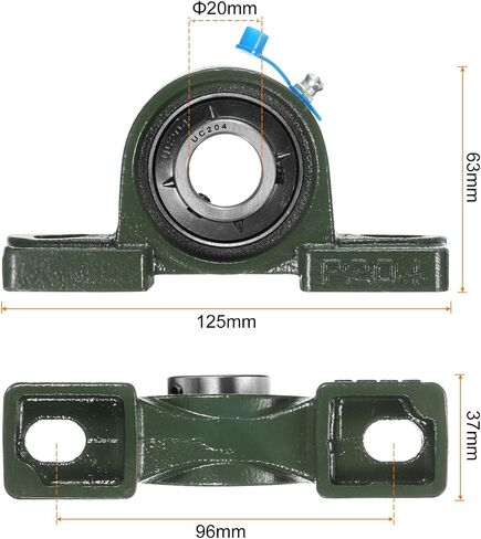 uxcell 2pcs UCP202 Pillow Block Bearings 15mm Bore Self Alignment, Solid Cast Iron Base Mounted Chrome Steel Bearings in Saudi Arabia