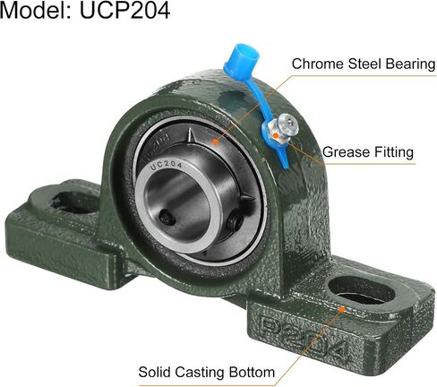 uxcell 2pcs UCP202 Pillow Block Bearings 15mm Bore Self Alignment, Solid Cast Iron Base Mounted Chrome Steel Bearings in Saudi Arabia