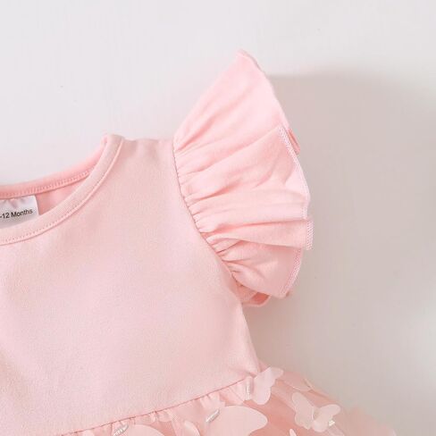 Baby Girl Butterfly Tutu Ruffle Sleeveless Dress 0-24 Months | Photograph Party Outfits Birthday Gift in Saudi Arabia