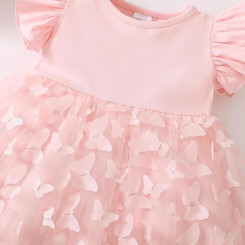 Baby Girl Butterfly Tutu Ruffle Sleeveless Dress 0-24 Months | Photograph Party Outfits Birthday Gift in Saudi Arabia