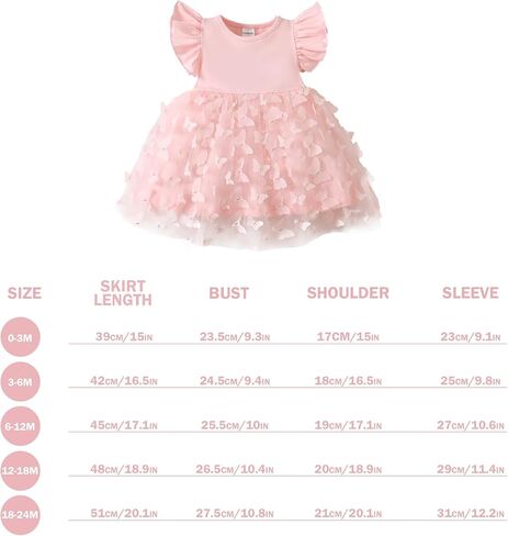 Baby Girl Butterfly Tutu Ruffle Sleeveless Dress 0-24 Months | Photograph Party Outfits Birthday Gift in Saudi Arabia
