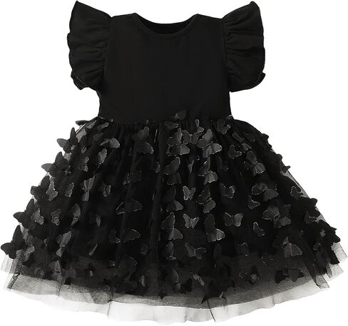 Baby Girl Butterfly Tutu Ruffle Sleeveless Dress 0-24 Months | Photograph Party Outfits Birthday Gift in Saudi Arabia