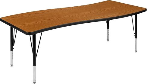 طاولة أنشطة Flash Furniture Wren مقاس 26 بوصة عرض × 60 بوصة طول، مستطيلة الشكل مرنة وتعاونية باللون الرمادي الحراري - أرجل قصيرة قابلة لضبط الارتفاع in Kuwait