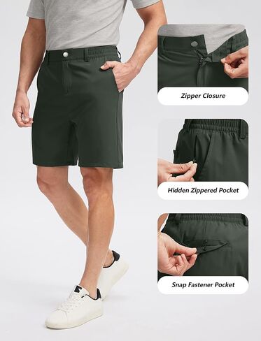Soothfeel Men's Golf Shorts with 5 Pockets 7 Inch Stretch Lightweight Quick Dry Hiking Casual Work Dress Shorts for Men in Kuwait