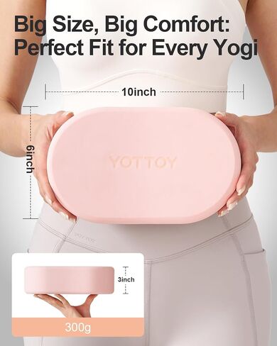 كتل اليوغا الرغوية من YOTTOY (مجموعة من 2) مع سطح غير قابل للانزلاق، كتل رغوية لليوجا واليوجا 2 حزمة لليوجا والبيلاتس، دعم لطيف للنساء والأطفال in Saudi Arabia