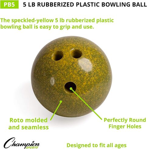 Champion Sports Plastic Bowling Ball: Rubberized Soft Ball for Training & Kids Games in Saudi Arabia