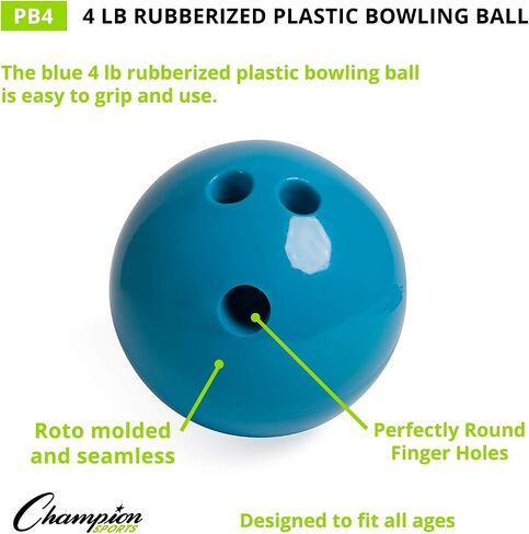 Champion Sports Plastic Bowling Ball: Rubberized Soft Ball for Training & Kids Games in Saudi Arabia