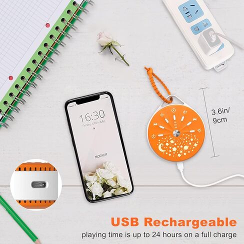 آلة ضوضاء بيضاء للأطفال، آلة صوت محمولة لنوم الأطفال والبالغين، 10 أصوات مهدئة، 7 ألوان ليلية، قابلة لإعادة الشحن عبر USB، مؤقت إيقاف تلقائي، علاج بآلة ضوضاء النوم للمنزل والمكتب والسفر in Kuwait