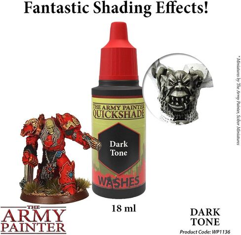 The Army Painter Dark Tone Ink - Quickshade Wash- Non-Toxic Lightly Pigmented Water Based Wash Paint for Tabletop Roleplaying, Boardgames, and Wargames Miniature Model Painting in Saudi Arabia