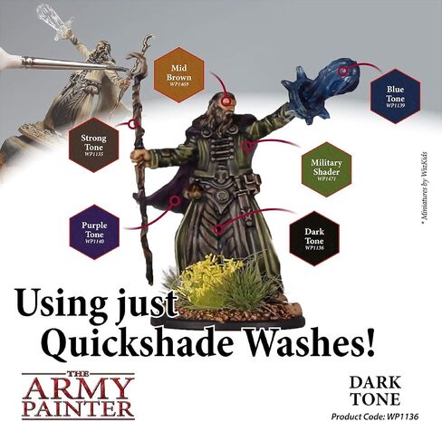 The Army Painter Dark Tone Ink - Quickshade Wash- Non-Toxic Lightly Pigmented Water Based Wash Paint for Tabletop Roleplaying, Boardgames, and Wargames Miniature Model Painting in Saudi Arabia