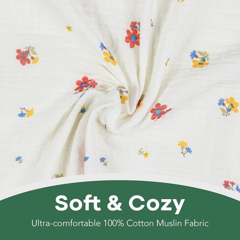 ملاءات سرير الأطفال من Dreams of Hugs Muslin مقاس 28 بوصة × 52 بوصة - ملاءة سرير أطفال قطنية للفتيات - ملاءة سرير أطفال من الموسلين - ملاءة مرتبة سرير ملائمة - ملاءات سرير أطفال محايدة - سرير أطفال (نرجس زاهٍ) in Kuwait