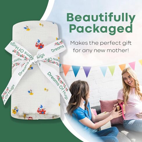 ملاءات سرير الأطفال من Dreams of Hugs Muslin مقاس 28 بوصة × 52 بوصة - ملاءة سرير أطفال قطنية للفتيات - ملاءة سرير أطفال من الموسلين - ملاءة مرتبة سرير ملائمة - ملاءات سرير أطفال محايدة - سرير أطفال (نرجس زاهٍ) in Kuwait