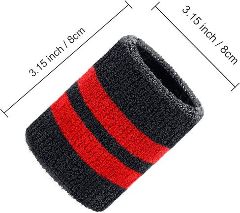 6 Pieces Wrist Striped Sweatbands Sports Wristbands for Football Basketball, Running Athletic Sports in Saudi Arabia