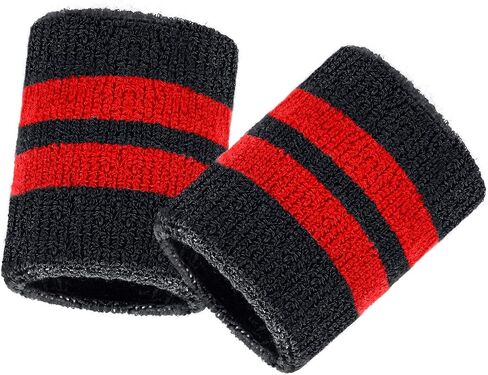 6 Pieces Wrist Striped Sweatbands Sports Wristbands for Football Basketball, Running Athletic Sports in Saudi Arabia