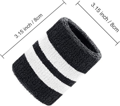 6 Pieces Wrist Striped Sweatbands Sports Wristbands for Football Basketball, Running Athletic Sports in Saudi Arabia