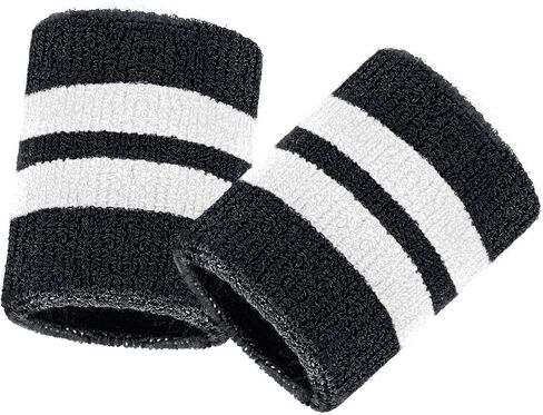 6 Pieces Wrist Striped Sweatbands Sports Wristbands for Football Basketball, Running Athletic Sports in Saudi Arabia