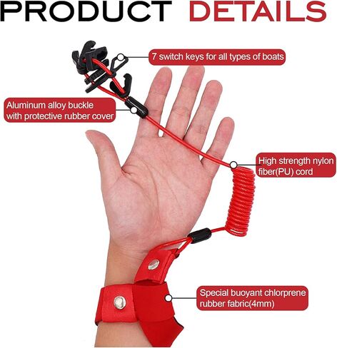 حبل أمان لمحرك القارب ذو 7 مفاتيح لإيقاف الطوارئ والقتل متوافق مع محرك ياماها ميركوري جونسون إيفينرود OMC هوندا سوزوكي توهاتسو الخارجي in Kuwait