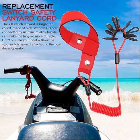 حبل أمان لمحرك القارب ذو 7 مفاتيح لإيقاف الطوارئ والقتل متوافق مع محرك ياماها ميركوري جونسون إيفينرود OMC هوندا سوزوكي توهاتسو الخارجي in Kuwait