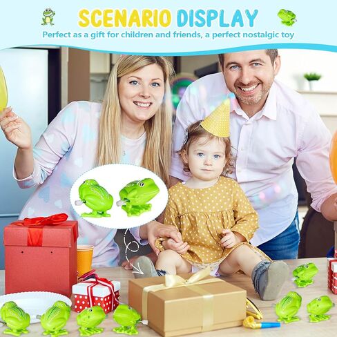 Seenelling 20 قطعة من ألعاب الضفدع المرحة للقفز الأخضر، لعبة ضفدع بلاستيكية لطيفة على شكل عقارب الساعة، لعبة ضفدع كبيرة للهدايا التعليمية in Kuwait