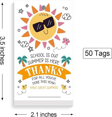 Summer Teacher Appreciation Gift Tags Sunshine Writing Thank You Tag,Thanks for All You've Done This Year Have Great Summer Tag,End of School Year Tags Gift Tags,Thank You Gift Tags for Teacher in Saudi Arabia