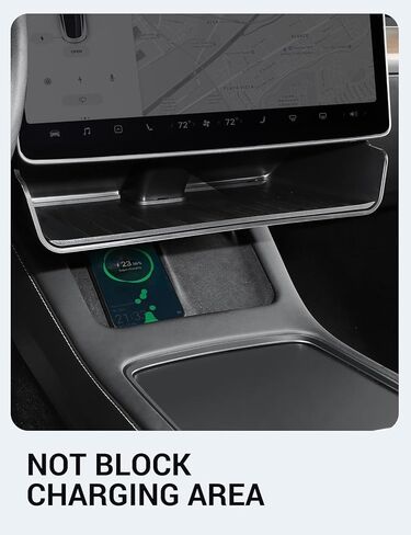 صينية تنظيم وحدة التحكم المركزية من BASENOR Tesla Model Y/3، ثابتة ومتينة، صندوق منظم أسفل الشاشة - غير قابلة للانزلاق، لا توجد ملحقات داخلية لاصقة لطراز 2016-2024 Y Model 3 in Kuwait