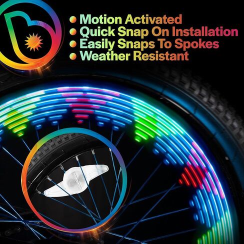 Brightz ShapeBrightz Pattern Making LED Bike Spoke Light - Automatically Morph Through 13 Patterns or Set to Your Favorite Pattern - Motion Activated for When Wheels Start Spinning in Kuwait