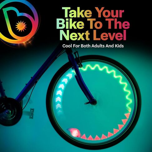 Brightz ShapeBrightz Pattern Making LED Bike Spoke Light - Automatically Morph Through 13 Patterns or Set to Your Favorite Pattern - Motion Activated for When Wheels Start Spinning in Kuwait