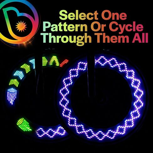 Brightz ShapeBrightz Pattern Making LED Bike Spoke Light - Automatically Morph Through 13 Patterns or Set to Your Favorite Pattern - Motion Activated for When Wheels Start Spinning in Kuwait