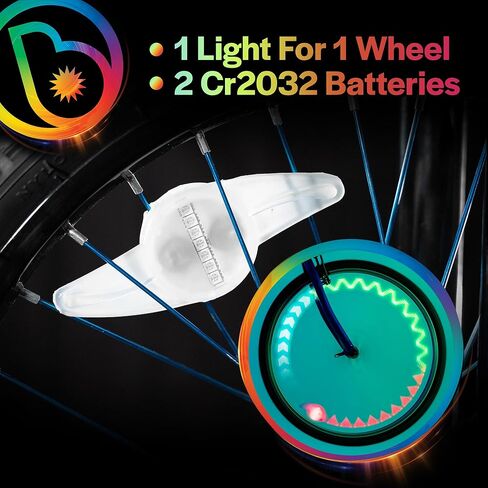 Brightz ShapeBrightz Pattern Making LED Bike Spoke Light - Automatically Morph Through 13 Patterns or Set to Your Favorite Pattern - Motion Activated for When Wheels Start Spinning in Kuwait